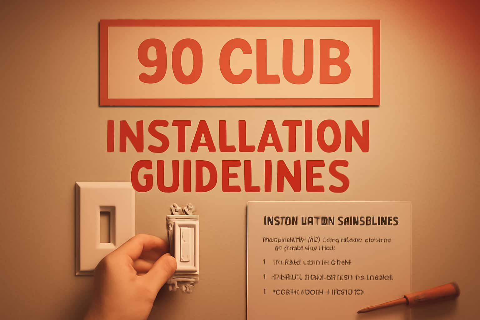 An informational scene illustrating the 90 Club Installation Guidelines.
