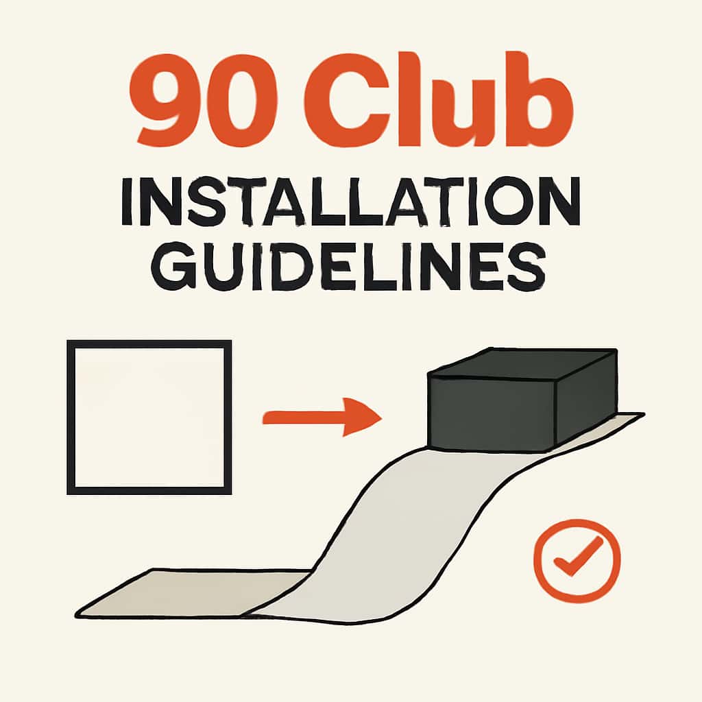 A diagram illustrating the installation process for the 90 Club app.