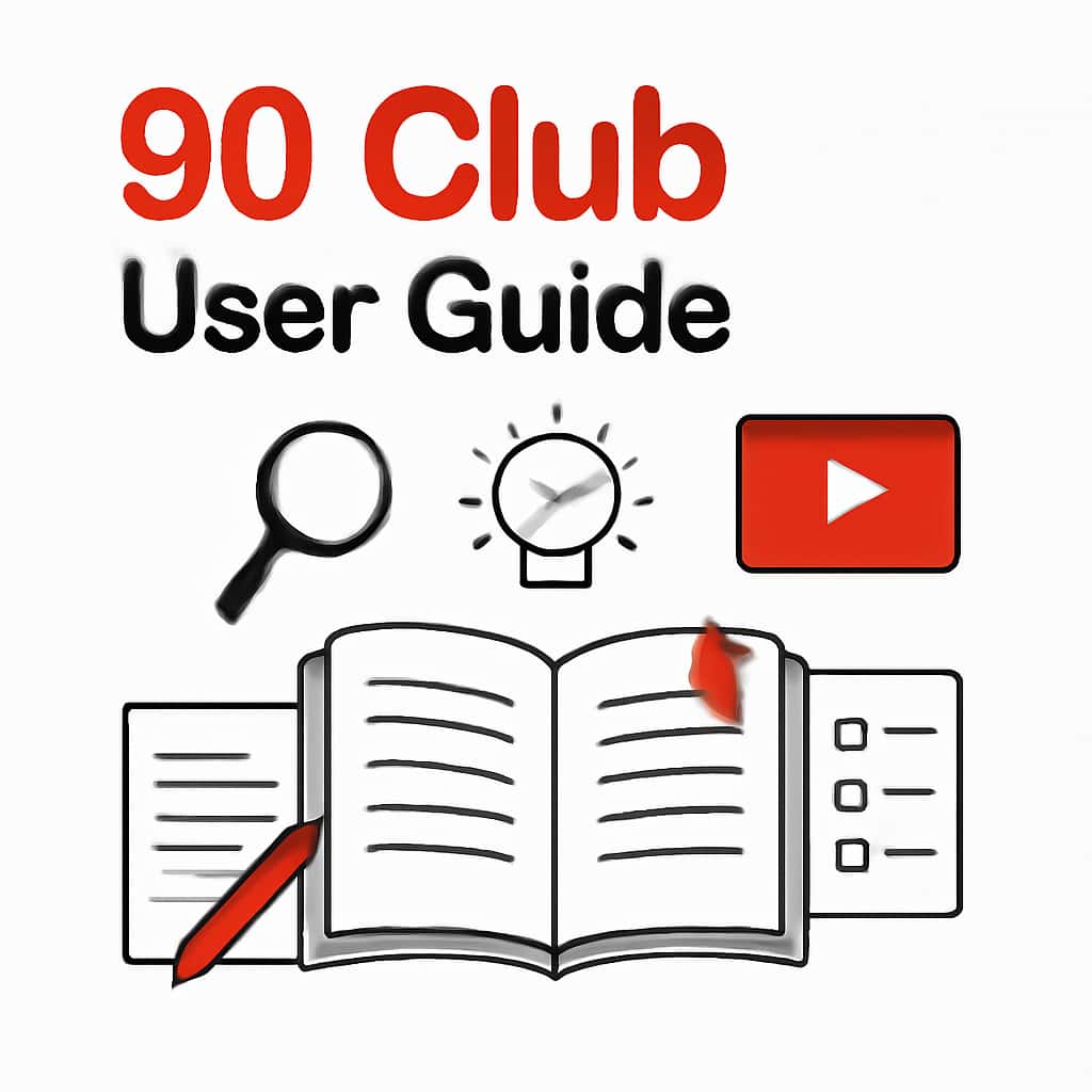 Diagram explaining key aspects of the 90 Club User Guide.