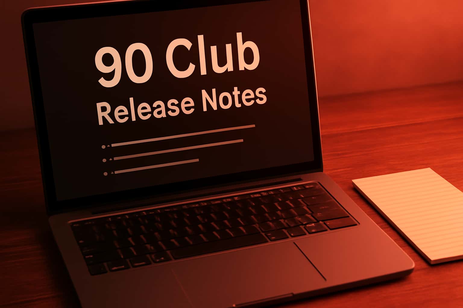 A visual representation of the 90 Club Release Notes with key updates displayed.